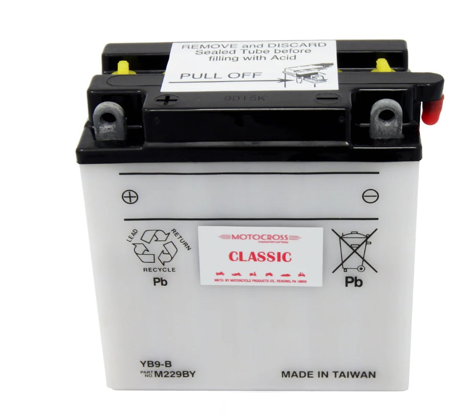 Motorcycle CB9-B 12V 135CCA 9Ah Flooded Lead Acid Powersports Battery
