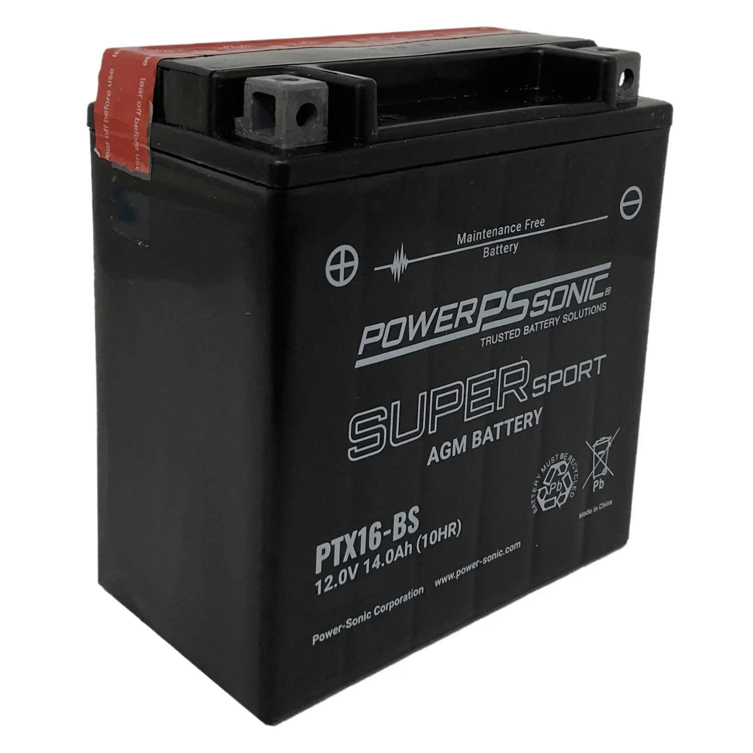 Motorcycle PTX16-BS 12V 210CCA 14Ah AGM Powersports Battery