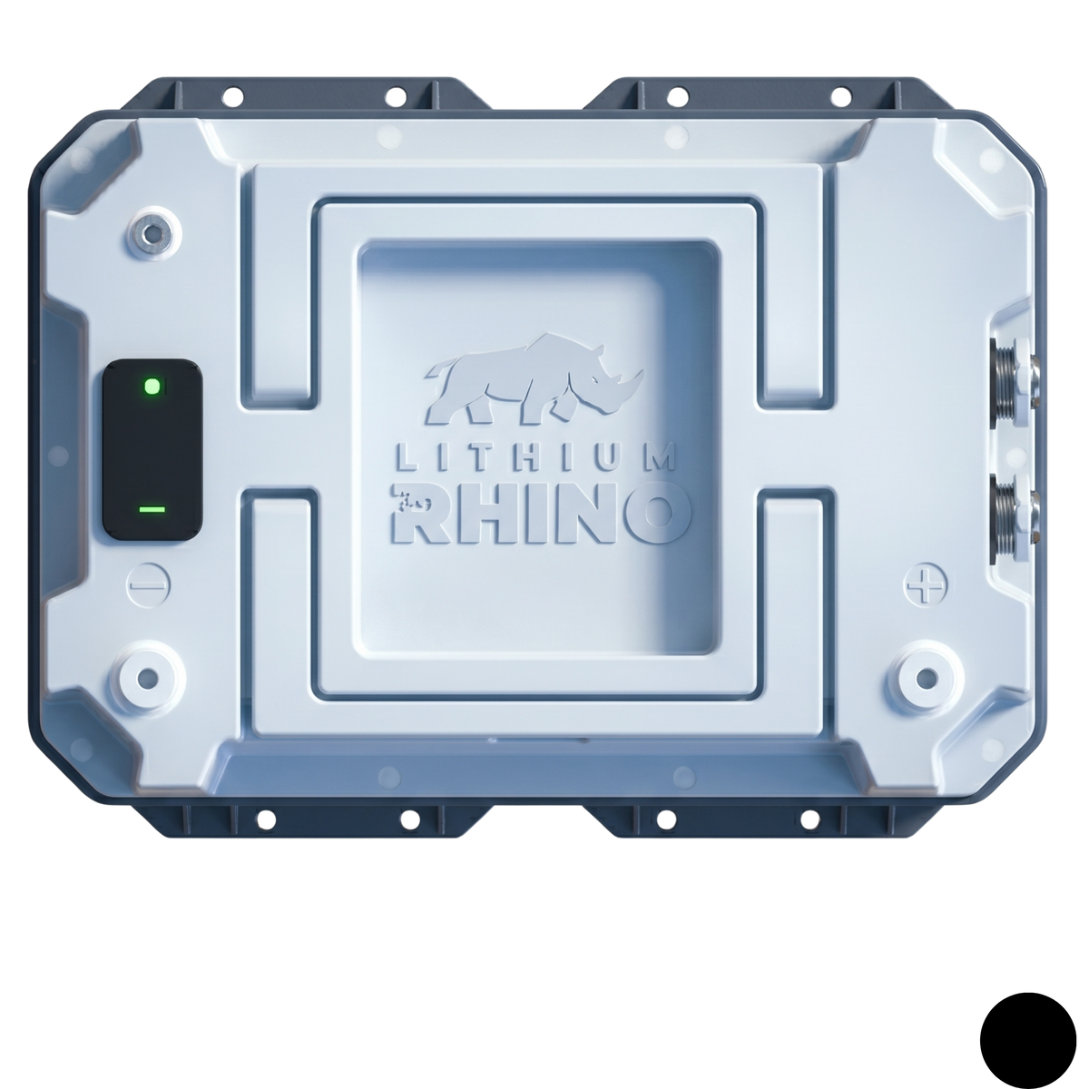 Top view render of the Lithium Rhino 24V 100Ah and 36V 65Ah lithium marine batteries