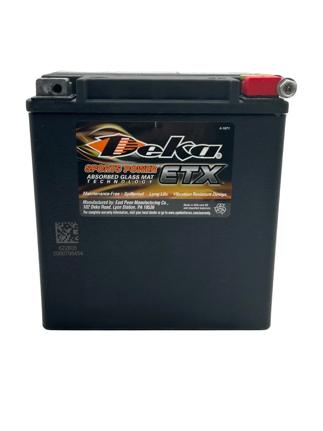Deka ETX30LA 12V 26Ah 400CCA AGM Powersports Battery, USA Made