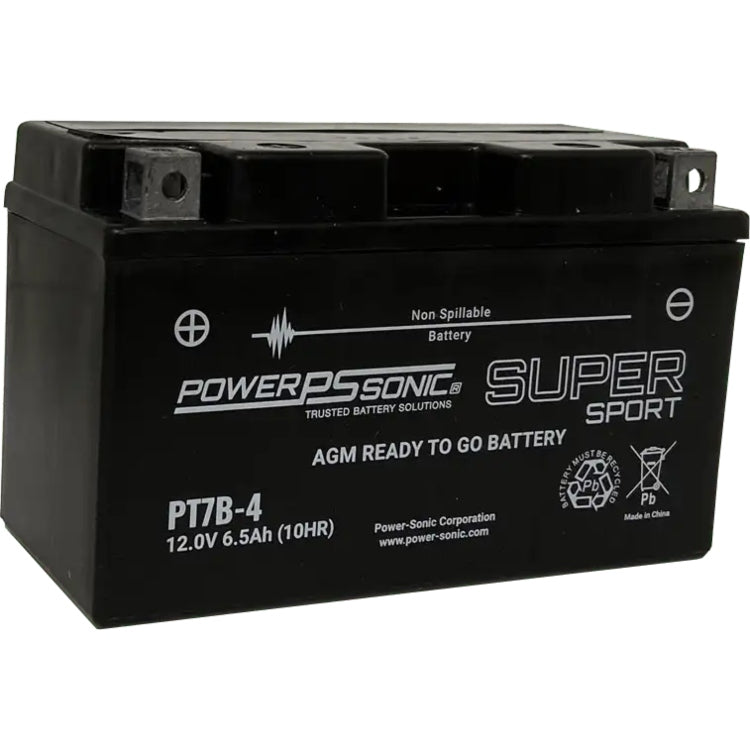 Motorcycle PT7B-4 12V 100CCA 6.5Ah AGM Powersports Battery