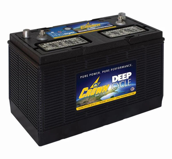 Crown 31T-36 12V 130Ah Flooded Deep Cycle Battery - Group 31, USA Made, Marine 