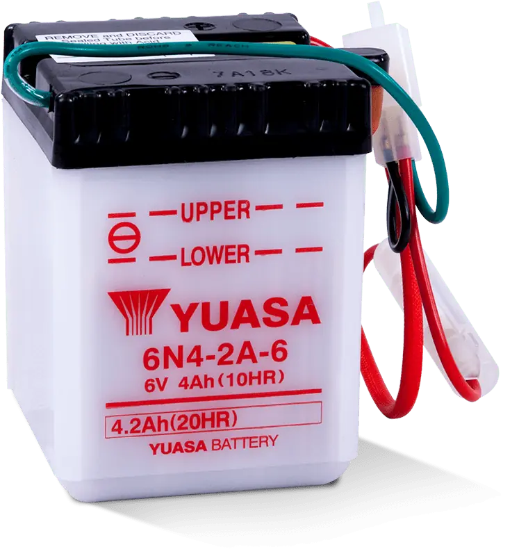 Motorcycle 6N4-2A-6 6V N/A 4AH Flooded Lead Acid Powersports Battery