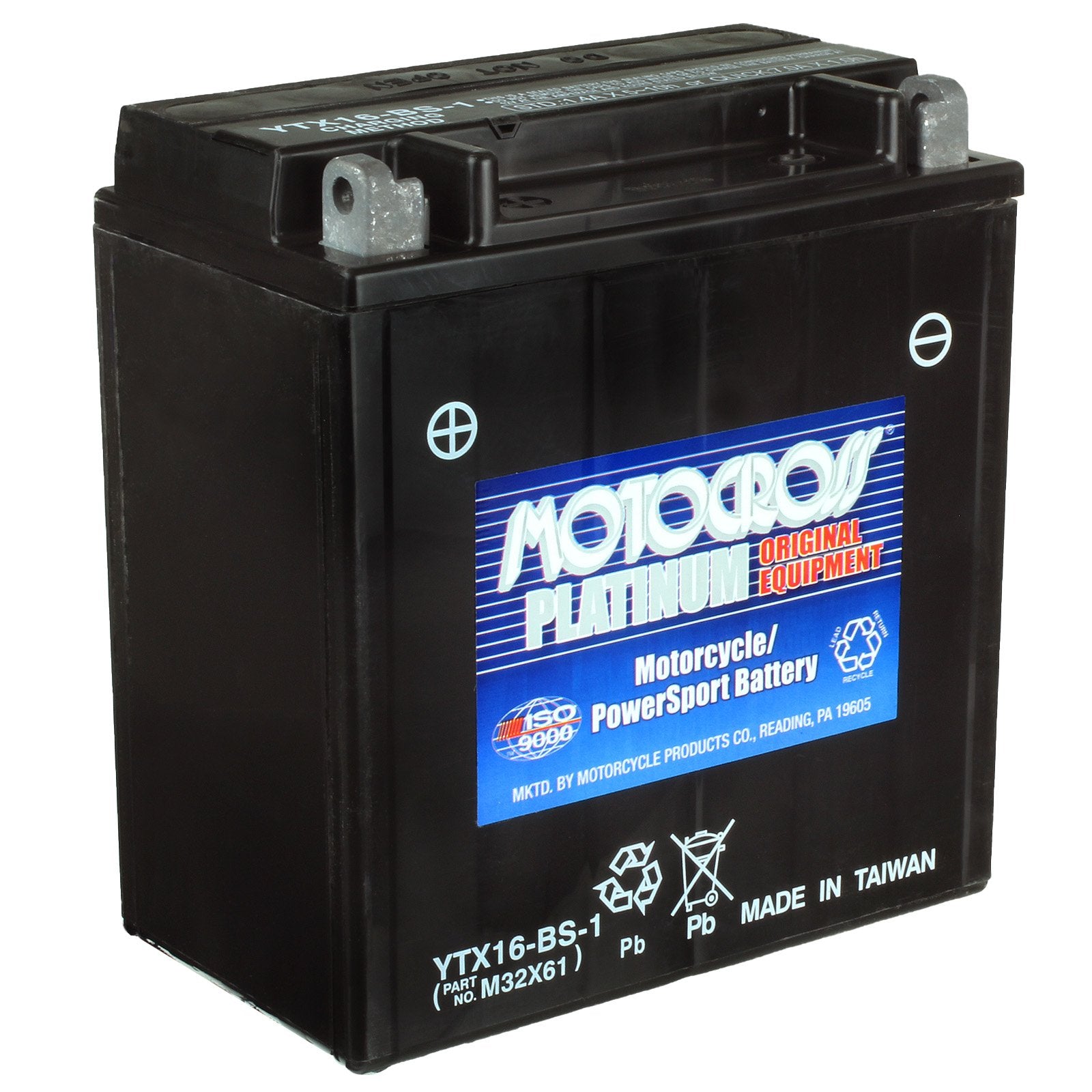 Motorcycle PTX16-BS-1 12V 230CCA 14Ah AGM Powersports Battery