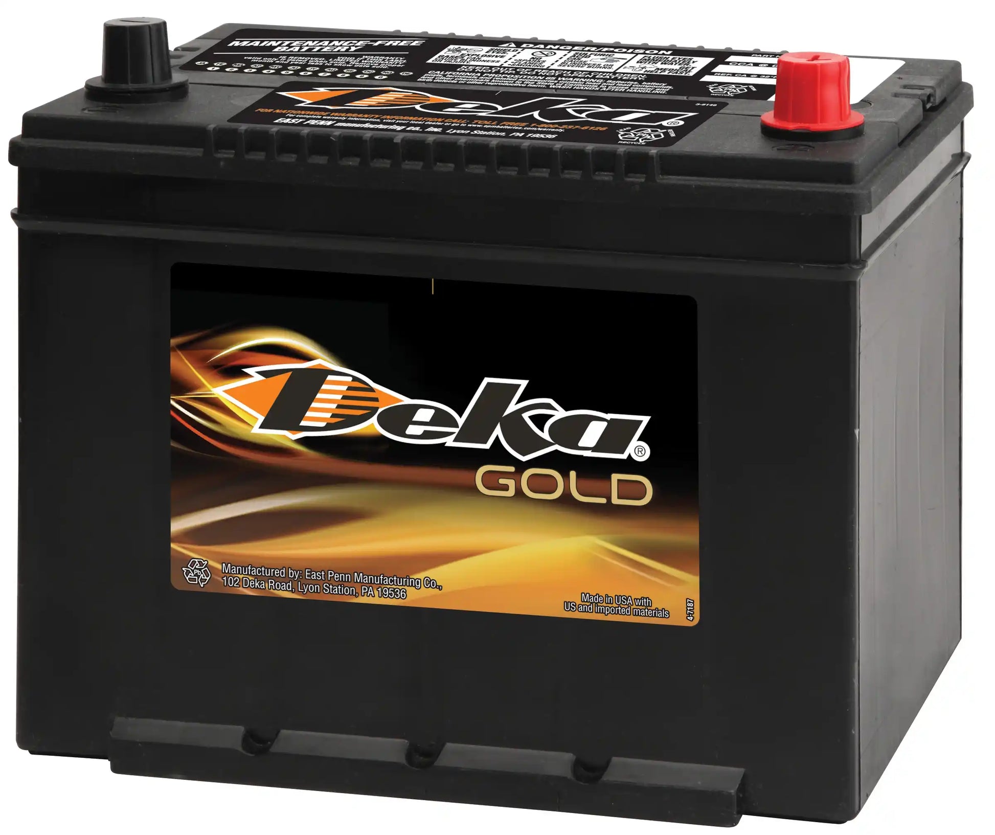 Deka Group 124R 670 CCA Flooded Lead Acid Automotive Battery - 6 Year Warranty, USA Made