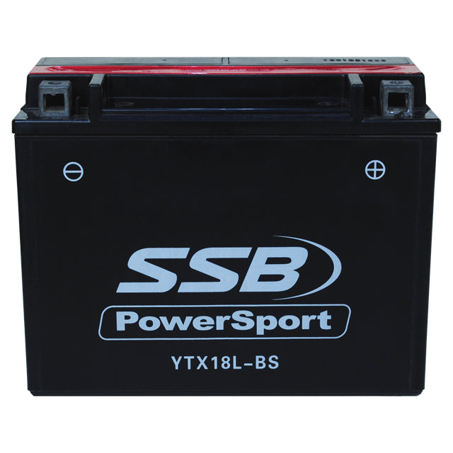 Motorcycle PTX18L-BS 12V 250CCA 18Ah AGM Powersports Battery