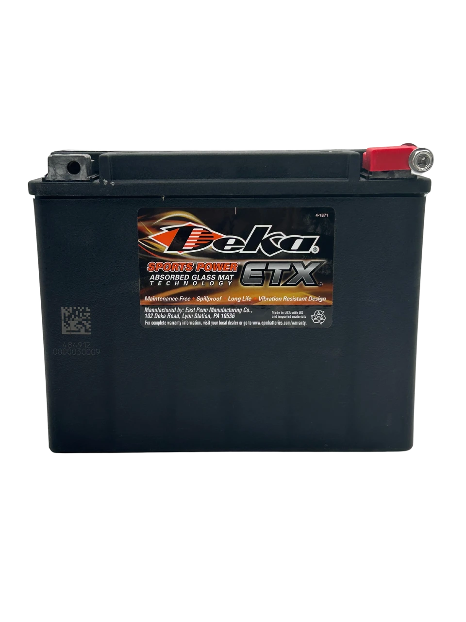 Deka ETX18L 12V 340 CCA 20Ah AGM Powersports Battery, USA Made