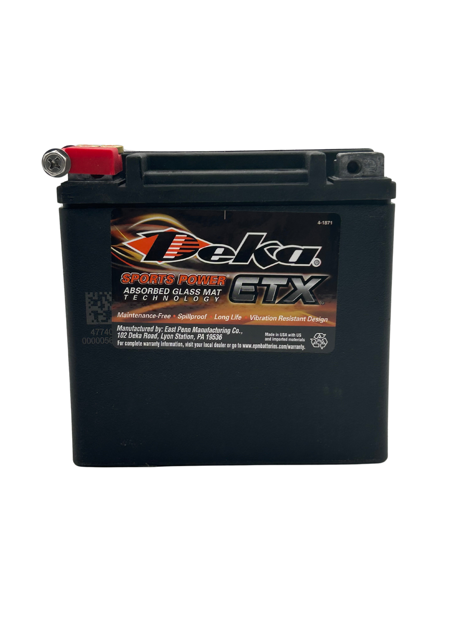 Deka ETX14 12V 220CCA 12AH AGM Powersports Battery, USA Made