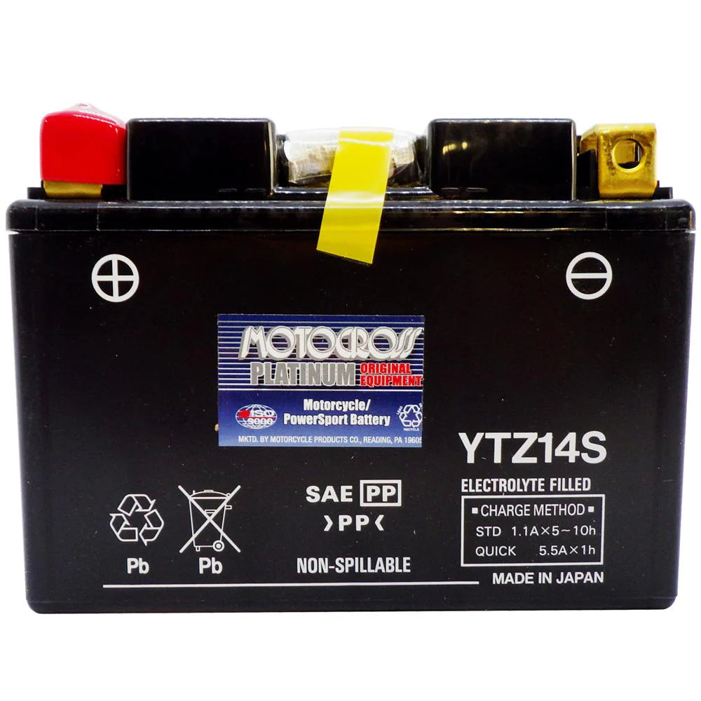 Motorcycle PTZ14S 12V 180CCA 11.2Ah AGM Powersports Battery