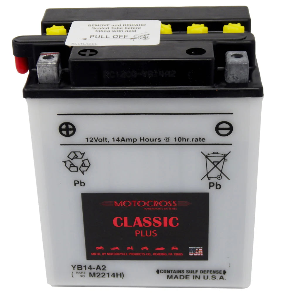 Motorcycle CB14-A2 12V 190CCA 14Ah Flooded Lead Acid Powersports Battery