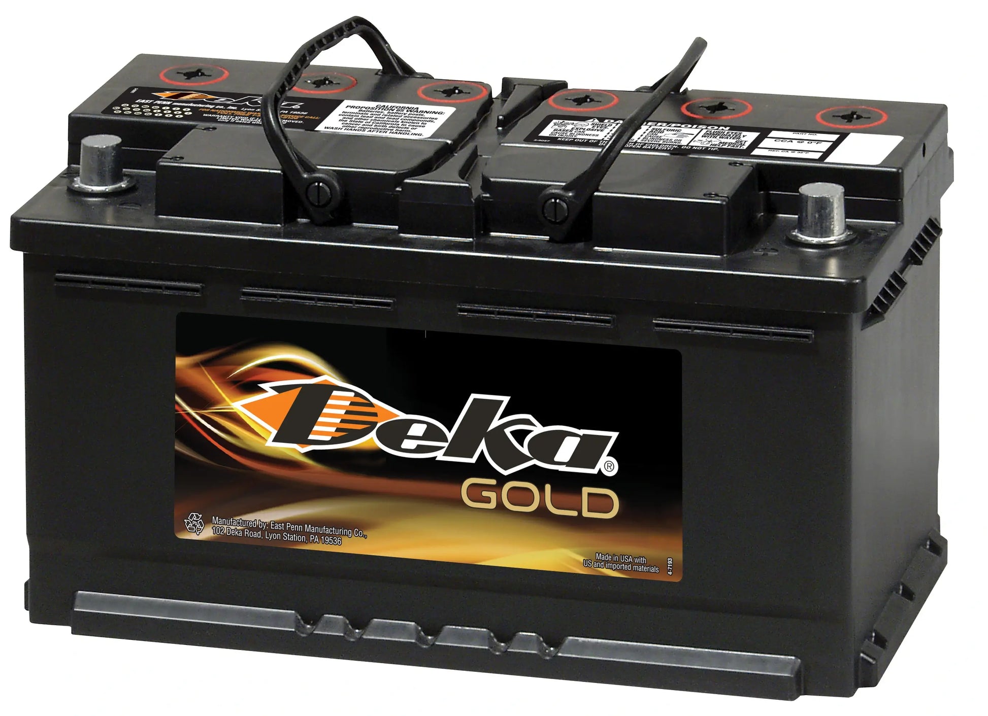Deka Group 49 900 CCA Flooded Lead Acid Automotive Battery - 5 Year Warranty, USA Made