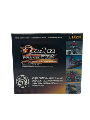 Deka ETX20L 12 V 310 CCA 20 Ah AGM Powersports Battery, USA Made