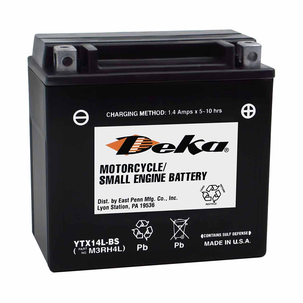Motorcycle PTX14LBS-FS 12V 200CCA 12Ah AGM Powersports Battery