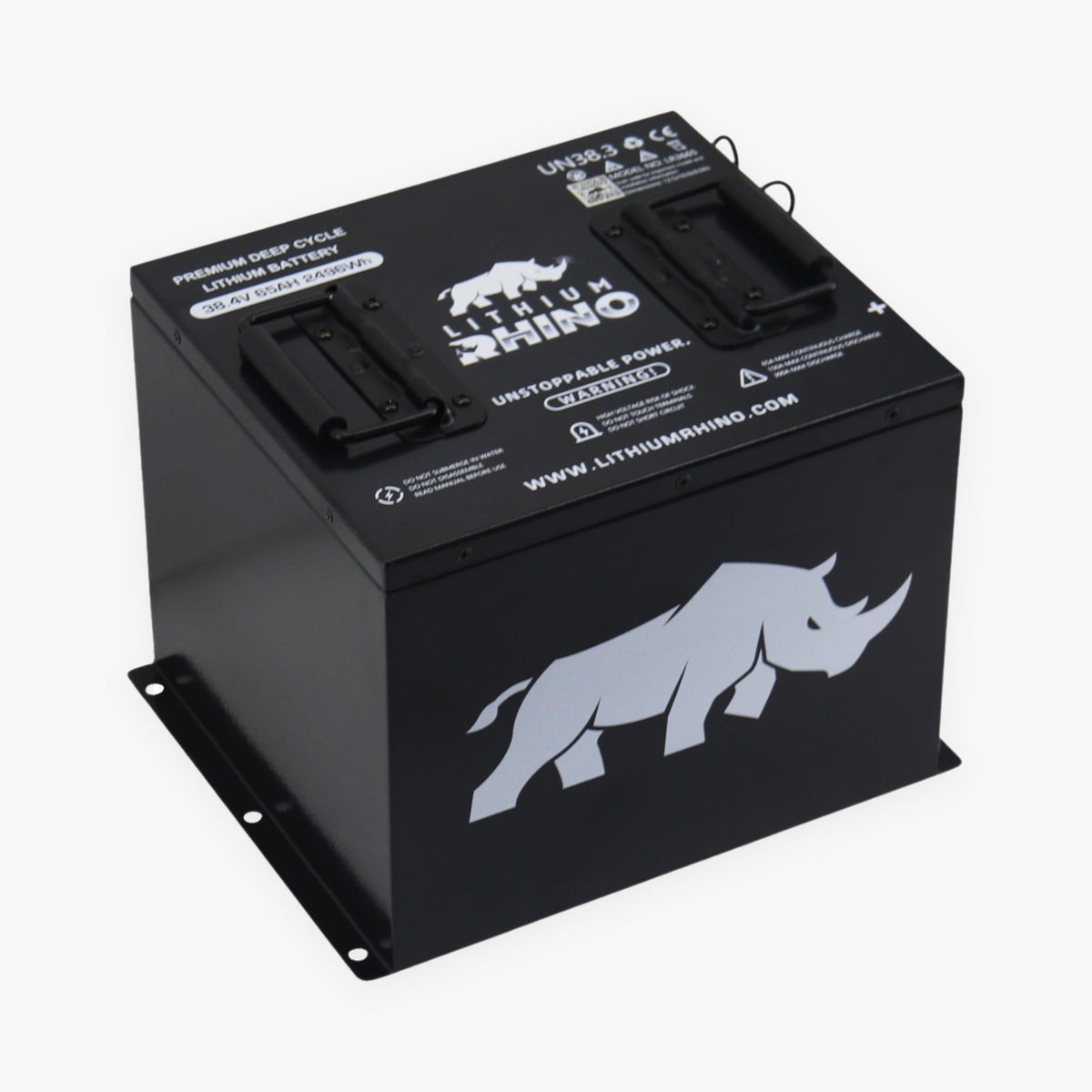 Lithium Rhino LR38V65AH 36V 65Ah lithium golf cart battery, angled view from above