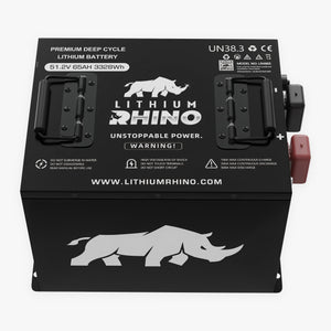 Lithium Rhino LR51V65AH 48V 65Ah lithium golf cart battery conversion kit battery, angled view from above