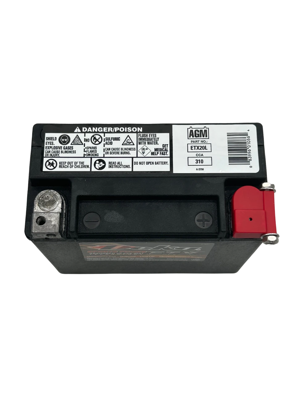 Deka ETX20L 12 V 310 CCA 20 Ah AGM Powersports Battery, USA Made