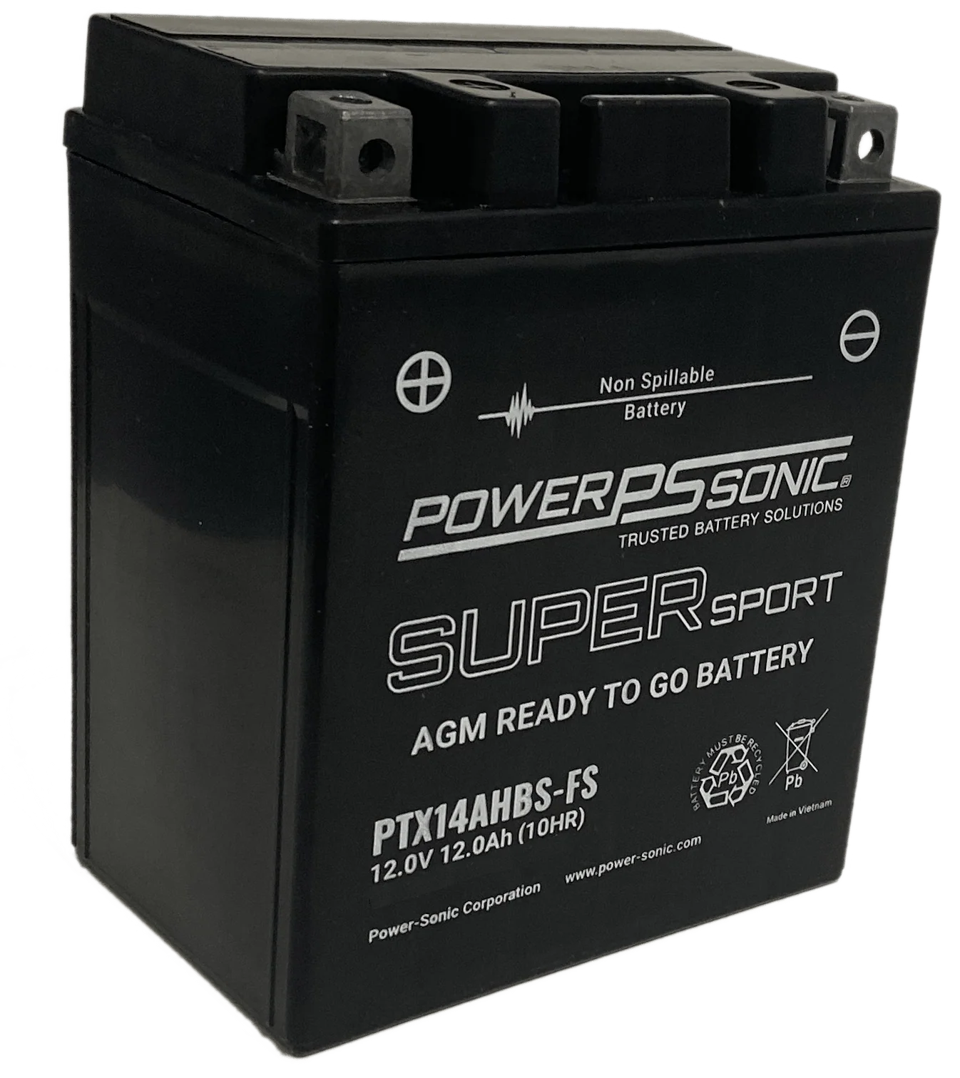 Motorcycle PTX14AHLBS-FS 12V 210CCA 12Ah AGM Powersports Battery