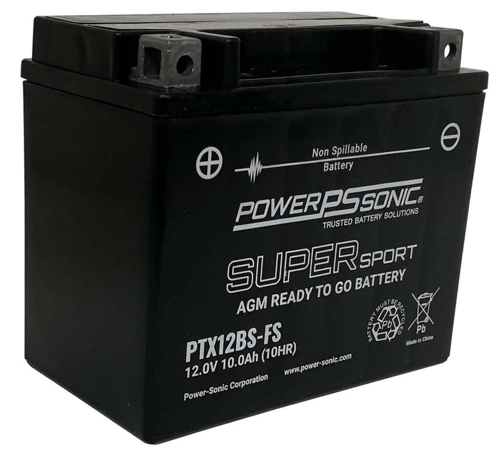 Motorcycle PTX12BS-FS 12V 180CCA 10Ah AGM Powersports Battery