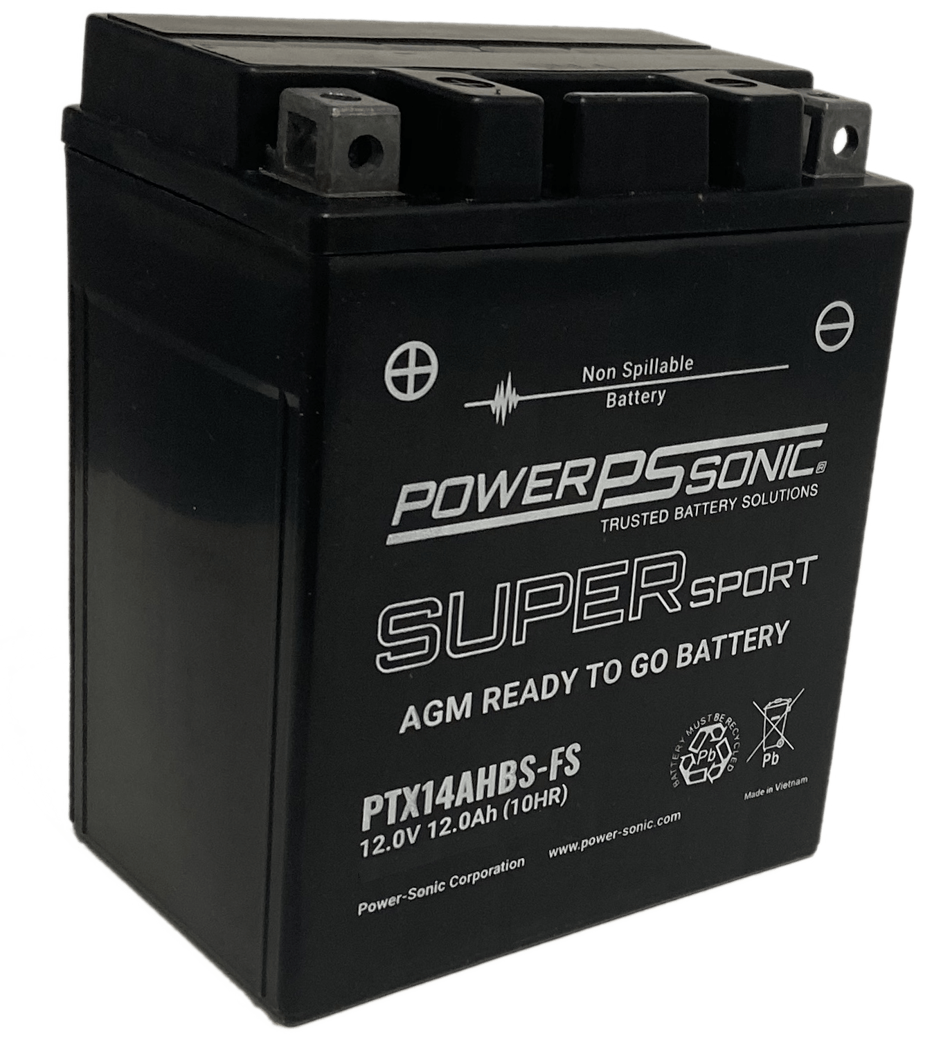 Motorcycle PTX14AHBS-FS 12V 210CCA 12Ah AGM Powersports Battery
