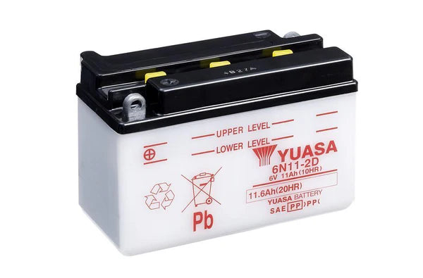 Motorcycle 6N11-2D 6V 88 CCA 11 AH Flooded Lead Acid Powersports Battery