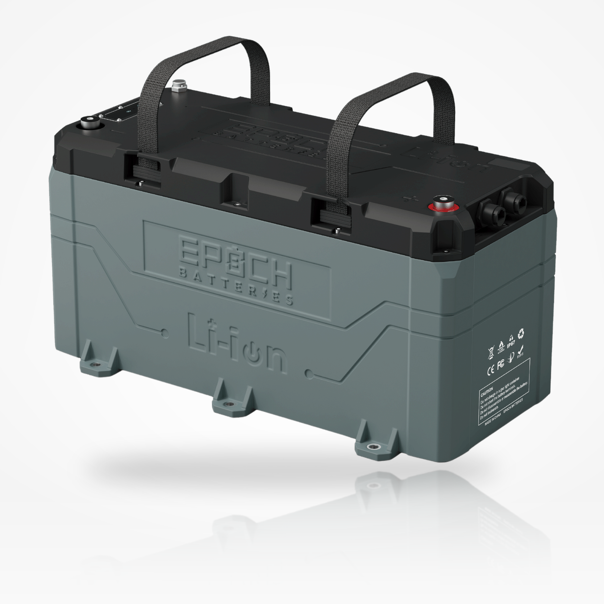 Epoch B36100A-A 36V lithium battery, reverse angle showing M8 terminals
