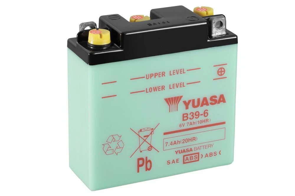 Motorcycle B39-6 6V 60CCA 7Ah Flooded Lead Acid Powersports Battery