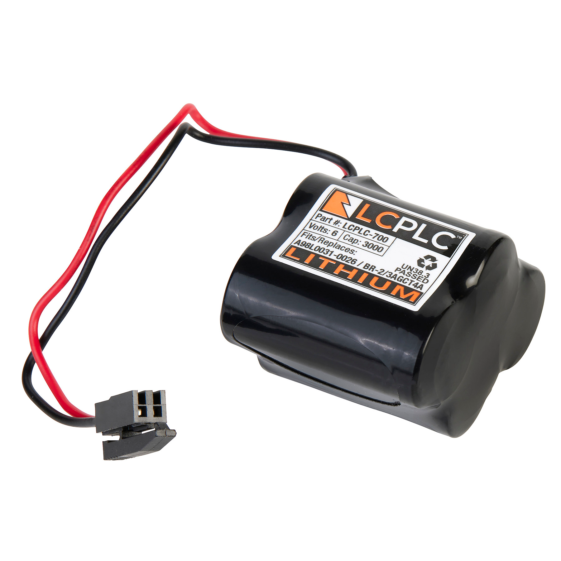 Dantona LCPLC-700 6V lithium PLC battery with connector, replaces A98L-0031-0025