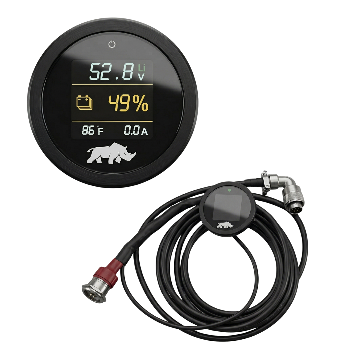 Lithium Rhino color round multi-screen battery gauge with power button for 48V lithium golf cart kits