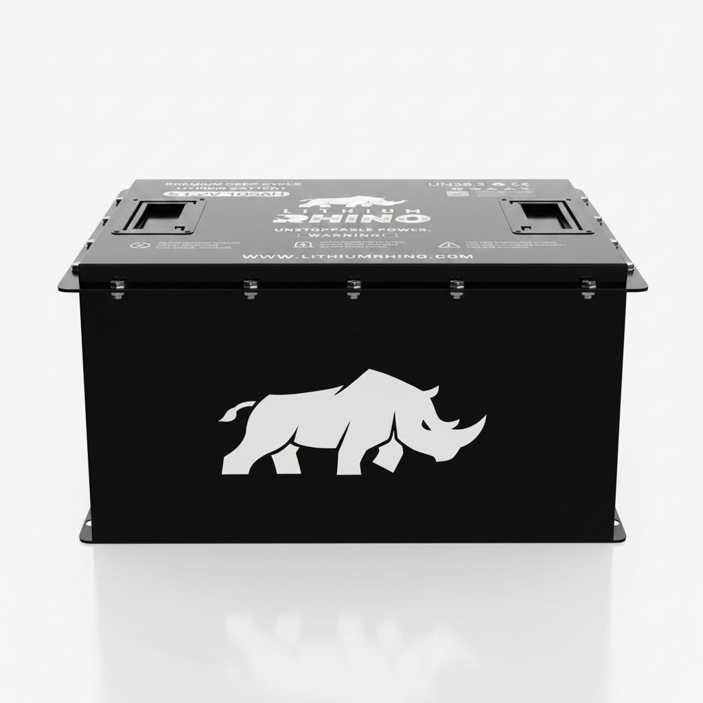 Side view of the Lithium Rhino LR51V105AH-S 48V 105Ah lithium battery, battery only