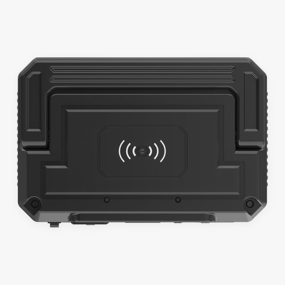 Top of the Lithium Rhino Power Hub golf cart power inverter with the wireless phone charging pad