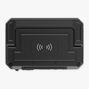 Top of the Lithium Rhino Power Hub golf cart power inverter with the wireless phone charging pad