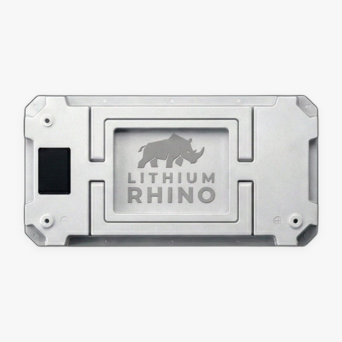 Top view of the Lithium Rhino 36V 120Ah lithium marine battery showing the M8 terminals